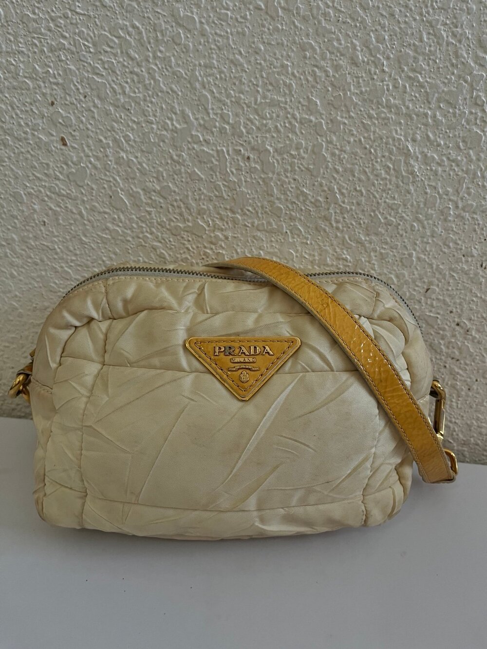 Prada quilted nylon crossbody bag